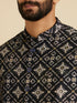 Manyavar Ebony Black Jacket Set with Chowkadi Motifs