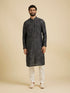 Manyavar Ebony Black Jacket Set with Chowkadi Motifs