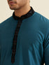 Manyavar Dark Blue & Teal Blue Sequined Jacket Set