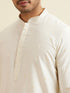 Manyavar Bright Cream Mirror Embellished Jacket Set