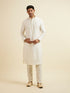 Manyavar Bright Cream Mirror Embellished Jacket Set