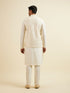 Manyavar Bright Cream Mirror Embellished Jacket Set