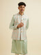 Manyavar Light Mid Green Paisley Print Jacket Set