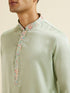 Manyavar Light Mid Green Paisley Print Jacket Set