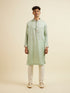 Manyavar Light Mid Green Paisley Print Jacket Set