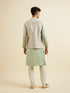 Manyavar Light Mid Green Paisley Print Jacket Set
