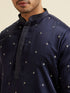 Manyavar Dark Blue Buta Patterned Jacket Set