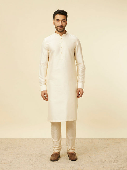Manyavar Cream Floral Printed Jacket Set
