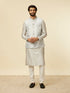 Manyavar Light Grey Bel Buti Patterned Jacket Set