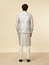 Manyavar Light Grey Bel Buti Patterned Jacket Set