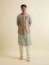 Manyavar Light Mid Green Harlequin Printed Jacket Set