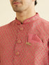 Manyavar Dusty Pink Floral Buta Patterned Jacket Set