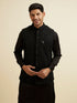 Manyavar Black Mirror Embellished Jacket Set