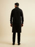 Manyavar Black Mirror Embellished Jacket Set