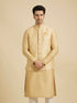 Manyavar Canary Yellow Jaal Patterned Jacket Set