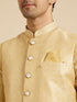 Manyavar Canary Yellow Jaal Patterned Jacket Set