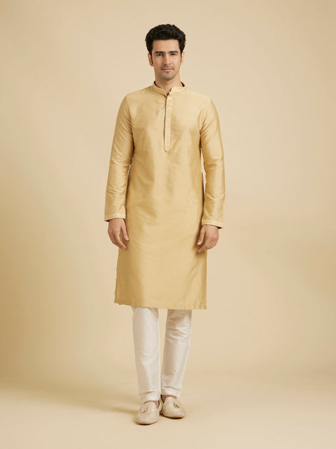 Manyavar Canary Yellow Jaal Patterned Jacket Set