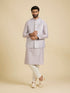 Manyavar Classic Lilac Jaal Patterned Jacket Set