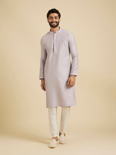 Manyavar Classic Lilac Jaal Patterned Jacket Set