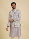 Manyavar Soft Lilac Medallion Printed Jacket Set