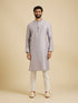 Manyavar Soft Lilac Medallion Printed Jacket Set