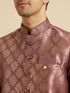 Manyavar Dark Purple Jaal Patterned Jacket Set