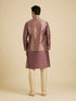 Manyavar Dark Purple Jaal Patterned Jacket Set