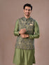 Manyavar Vibrant Emerald Kurta Jacket Set