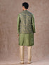 Manyavar Vibrant Emerald Kurta Jacket Set