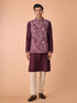 Manyavar Wine Majestic Kurta Jacket Set