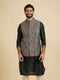 Manyavar Bottle Green Floral And Paisley Patterned Jacket Set