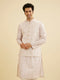 Manyavar Soft Peach Jaal Medallion Patterned Jacket Set