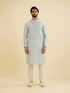 Manyavar Aqua Green Jaal Medallion Patterned Jacket Set