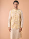 Manyavar Cream Elegance Kurta Jacket Set