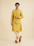 Manyavar Mustard Yellow Buta Jaal Patterned Jacket Set