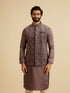 Manyavar Lustrous Lilac Velvet Kurta Jacket Set