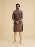 Manyavar Lustrous Lilac Velvet Kurta Jacket Set