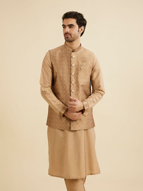 Manyavar Regal Fawn Kurta Jacket Set