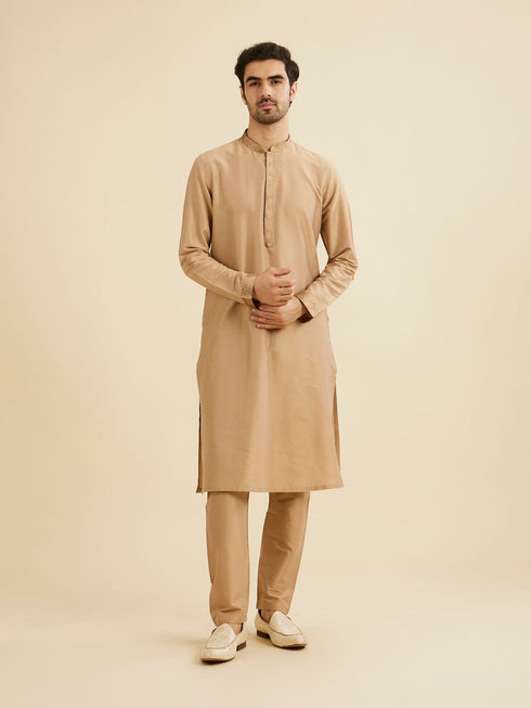 Manyavar Regal Fawn Kurta Jacket Set