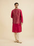 Manyavar Radiant Pink Brocade Kurta Jacket Set