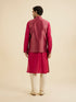 Manyavar Radiant Pink Brocade Kurta Jacket Set