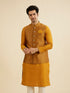 Manyavar Royal Mustard Kurta Jacket Set