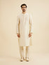 Manyavar Cream Beige Floral Buta Embroidered Jacket Set