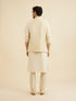 Manyavar Cream Beige Floral Buta Embroidered Jacket Set