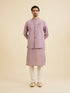 Manyavar Soft Lilac Jacket Set with Ditsy Diamond Motifs