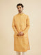Manyavar Mustard Yellow Jaali Printed Jacket Set
