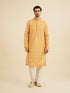 Manyavar Mustard Yellow Jaali Printed Jacket Set