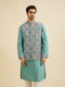 Manyavar Aqua Green Elegance Kurta Jacket Set