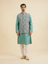 Manyavar Aqua Green Elegance Kurta Jacket Set