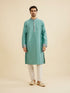 Manyavar Aqua Green Elegance Kurta Jacket Set